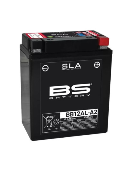 Batterie moto 12v BS YB12AL-A2 SLA activée usine