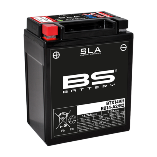 Batterie moto 12v BS BTX14AH / BB14-A2/B2 SLA activée usine