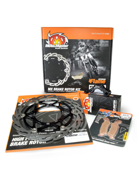Kit frein avant oversize 270mm MOTO MASTER - Patte de déport + plaquettes incluses - HONDA 125 / 250 CR 250 / 450 CRF-R