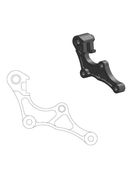 Patte de déport étrier origine MOTO MASTER - Disque SM Street 320mm - HONDA 250 / 450 CRF R / RX