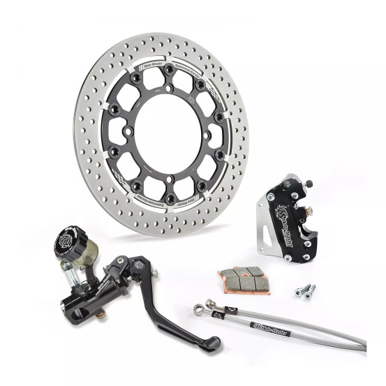 Kit frein avant complet supermotard MOTO MASTER - Disque Halo T-Floater 320mm - Option MC RMC-R - HONDA 250 / 450 CRF
