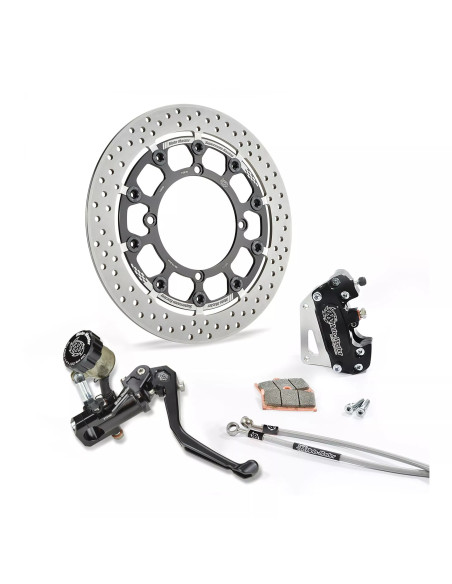 Kit frein avant complet supermotard MOTO MASTER - Disque Halo T-Floater 320mm - Option MC RMC-R - HONDA 250 / 450 CRF