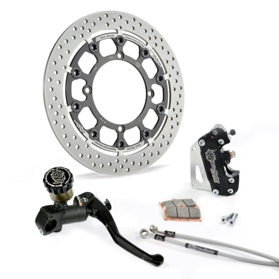 Kit frein avant complet supermotard MOTO MASTER - Disque Halo T-Floater 320mm - Option MC RMC-R - HONDA 250 / 450 CRF