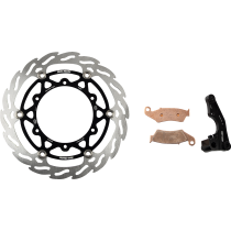 Kit frein avant oversize 270mm MOTO MASTER - Patte de déport + plaquettes incluses - KAWASAKI / SUZUKI