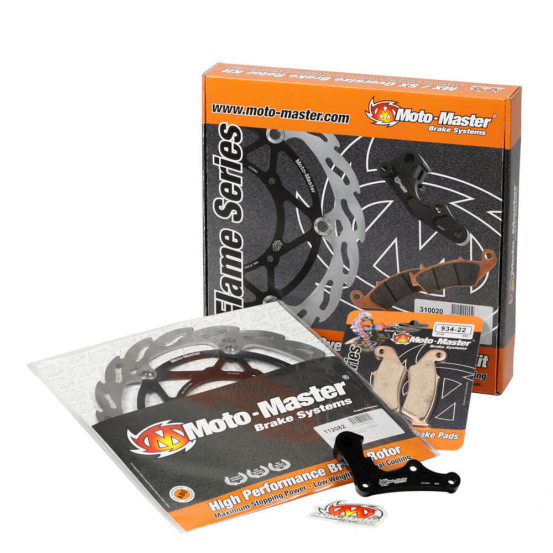 Kit frein avant oversize 270mm MOTO MASTER - Patte de déport + plaquettes incluses - HONDA 250 / 450 CRF-R
