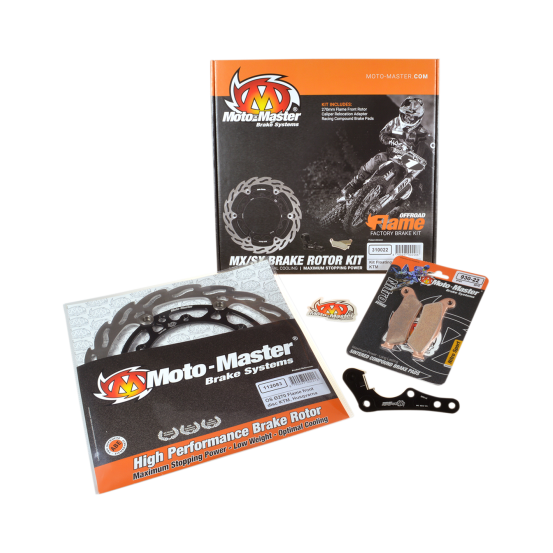 Kit frein avant oversize 270mm MOTO MASTER - Patte de déport + plaquettes incluses - HONDA 250 / 450 CRF-R / RX 2019-2026