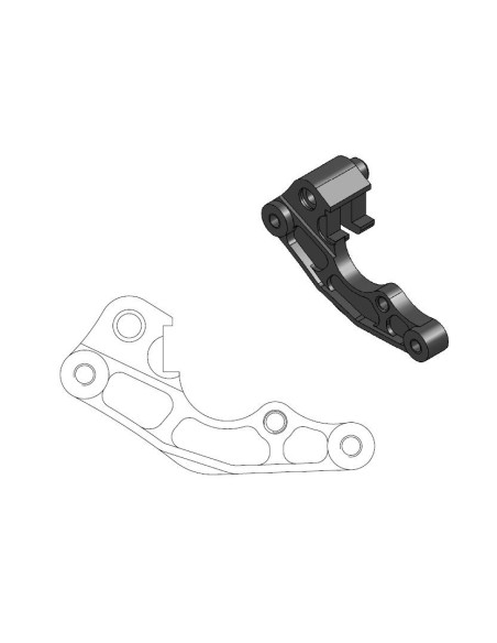 Patte de déport pour étrier de frein avant MOTO MASTER - Disque oversize 260mm - KAWASAKI / SUZUKI / YAMAHA