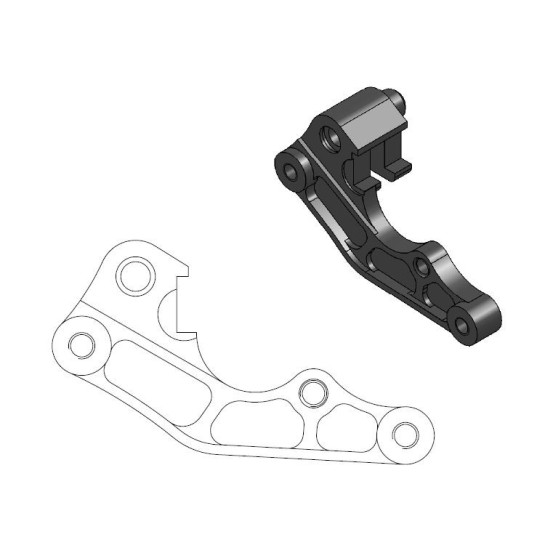 Patte de déport pour étrier de frein avant MOTO MASTER - Disque oversize 260mm - YAMAHA