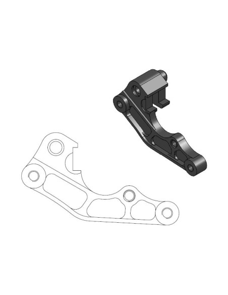 Patte de déport pour étrier de frein avant MOTO MASTER - Disque oversize 260mm - YAMAHA