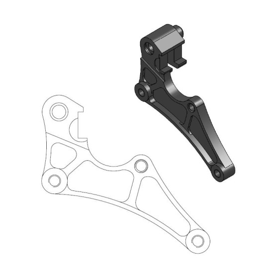 Patte de déport étrier origine MOTO MASTER - Disque SM Street 320mm - HONDA