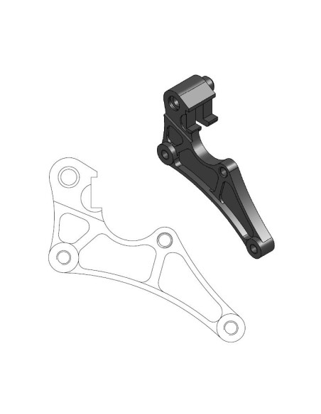 Patte de déport étrier origine MOTO MASTER - Disque SM Street 320mm - HONDA