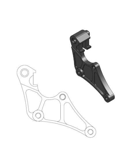 Patte de déport étrier origine MOTO MASTER - Disque SM Street 320mm - HONDA 125 / 250 CR - 250 / 450 CRF-R 2004-2007