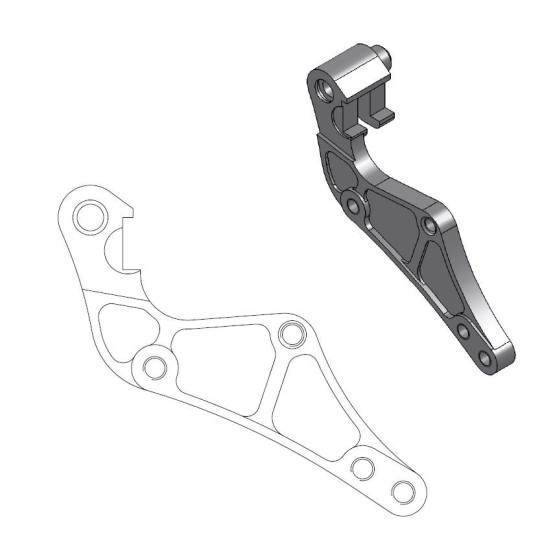 Patte de déport étrier origine MOTO MASTER - Disque SM Street 320mm - Pour étrier BREMBO - HUSQVARNA / KTM