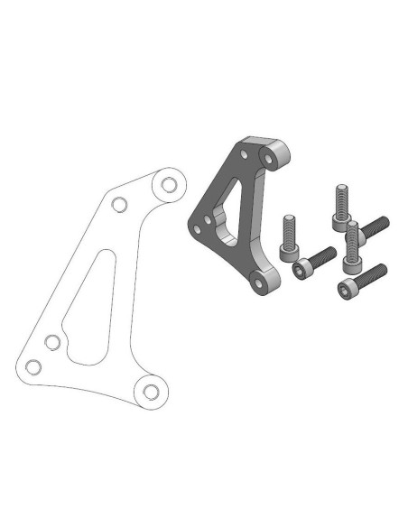 Patte de déport étrier supermotard 4 pistons MOTO MASTER - Disque 320mm - GAS GAS / HUSQVARNA / KTM
