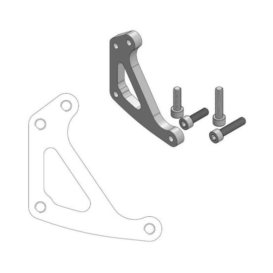 Patte de déport étrier supermotard 4 pistons MOTO MASTER - Disque 320mm - HUSQVARNA