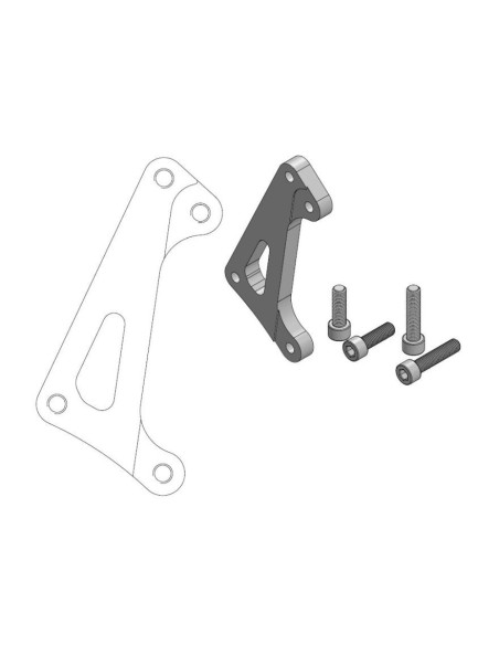 Patte de déport étrier supermotard 4 pistons MOTO MASTER - Disque 320mm - KAWASAKI / SUZUKI