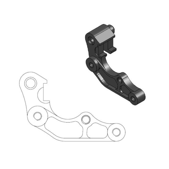 Patte de déport pour étrier de frein avant MOTO MASTER - Disque oversize 260mm - YAMAHA 125 / 250 YZ 250 WR 250 / 450 YZF