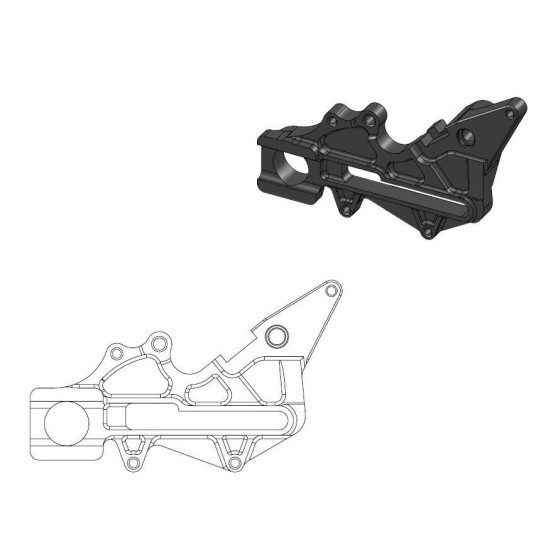 Adaptateur de déport pour étrier arrière avec disque en 220mm MOTO MASTER - GAS GAS / KTM / HUSQVARNA / STARK