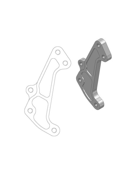 Patte de déport étrier supermotard 4 pistons MOTO MASTER - Disque 320mm - BETA RR - X-Trainer