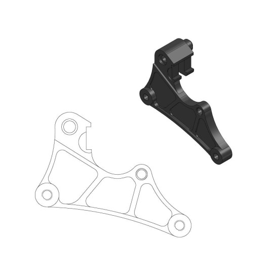 Patte de déport étrier origine MOTO MASTER - Disque SM Street 320mm - KAWASAKI 250 / 450 KXF 2015-2018