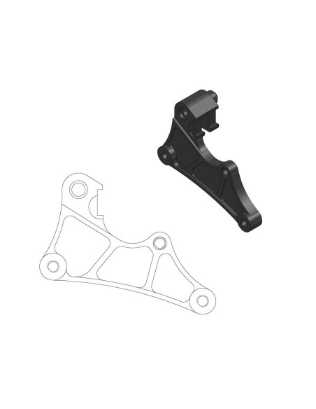 Patte de déport étrier origine MOTO MASTER - Disque SM Street 320mm - KAWASAKI 250 / 450 KXF 2015-2018