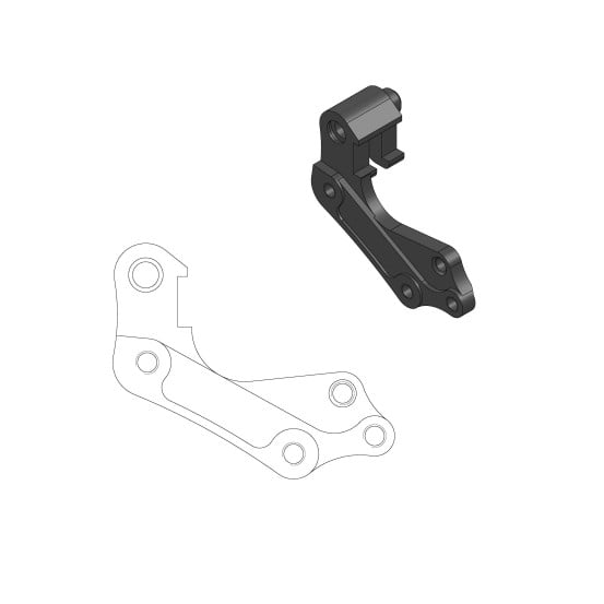 Patte de déport étrier origine pour disque 270mm MOTO MASTER - Pour étrier avant BREMBO - HUSQVARNA