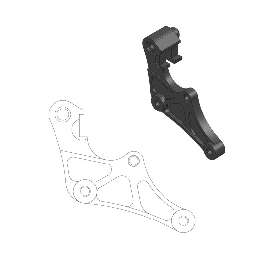 Patte de déport étrier origine MOTO MASTER - Disque SM Street 320mm - YAMAHA 125 / 250 YZ 2017-2021 250 / 450 YZ-F 2016-2018