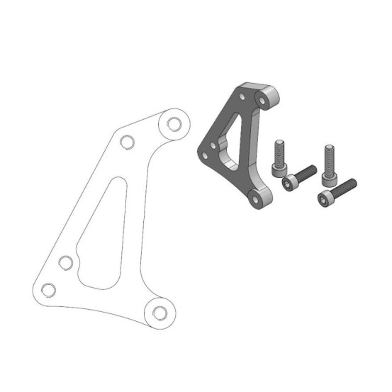 Patte de déport étrier supermotard 4 pistons MOTO MASTER - Disque 320mm - SHERCO