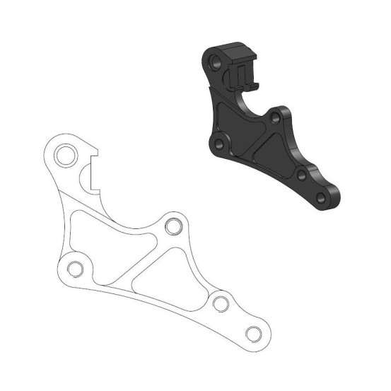 Patte de déport étrier origine MOTO MASTER - Disque SM Street 320mm - GAS GAS / RIEJU