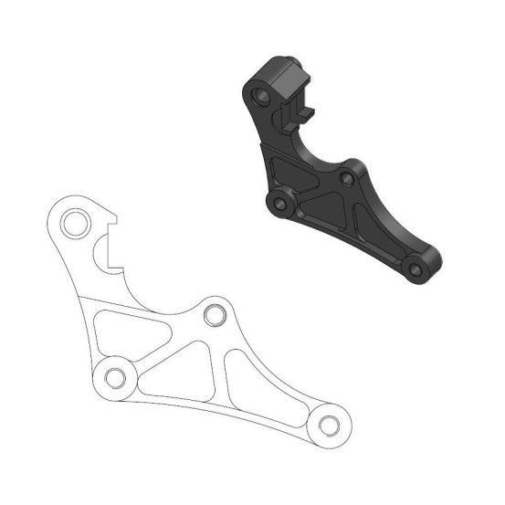 Patte de déport MOTO MASTER étrier de frein de 450 YZ-F pour montage disque 298mm supermotard sur YAMAHA 85 YZ 2002-2025
