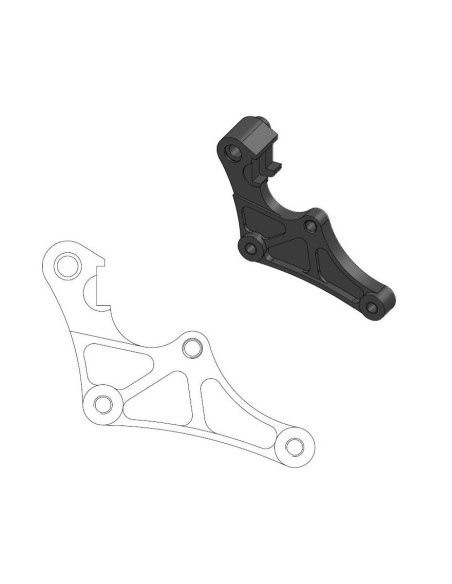 Patte de déport MOTO MASTER étrier de frein de 450 YZ-F pour montage disque 298mm supermotard sur YAMAHA 85 YZ 2002-2025