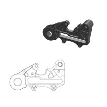 Patte de déport noire étrier de frein arrière BRAKTEC et BREMBO pour disque en 220mm MOTO MASTER - GAS GAS / HUSQVARNA / KTM