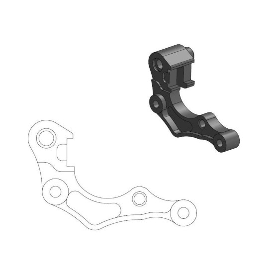 Patte de déport étrier origine pour disque 270mm MOTO MASTER - HONDA 250 / 450 CRF-R / RX 2019-2026