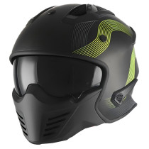 Casque Jet VITO Bruzano Noir Mat / Fluo
