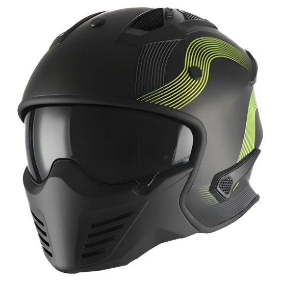 Casque Jet VITO Bruzano Noir Mat / Fluo