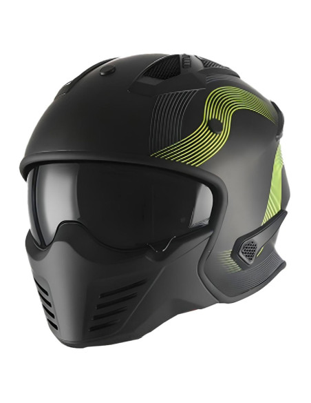 Casque Jet VITO Bruzano Noir Mat / Fluo