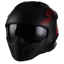Casque Jet VITO Bruzano Noir Mat / Rouge