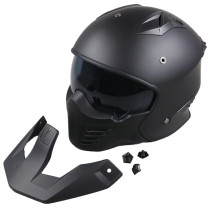 Casque Jet VITO Bruzano Noir Mat (avec visière)