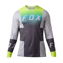 Maillot cross Fox 360 Horyzn - Gris Blanc Jaune Fluo