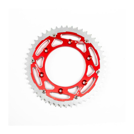 Couronne Bi-Métal S-TEEL Honda Pas 520 Noir/Rouge