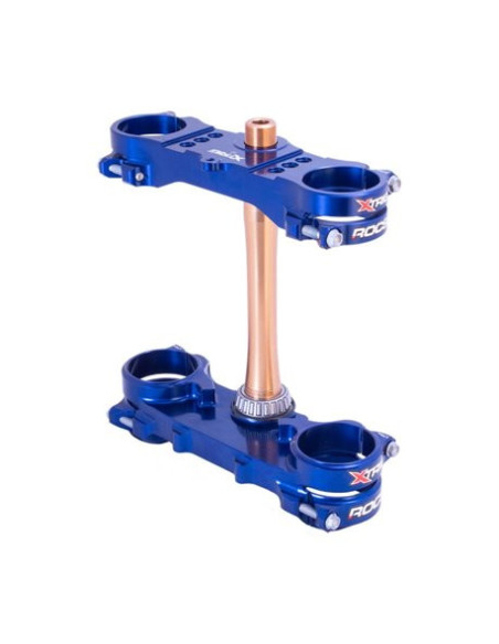 Té de fourche bleu ROCS XTRIG Yamaha 250 YZ-F 2024-2026 / 450 YZ-F 2023-2026 OFFSET 22