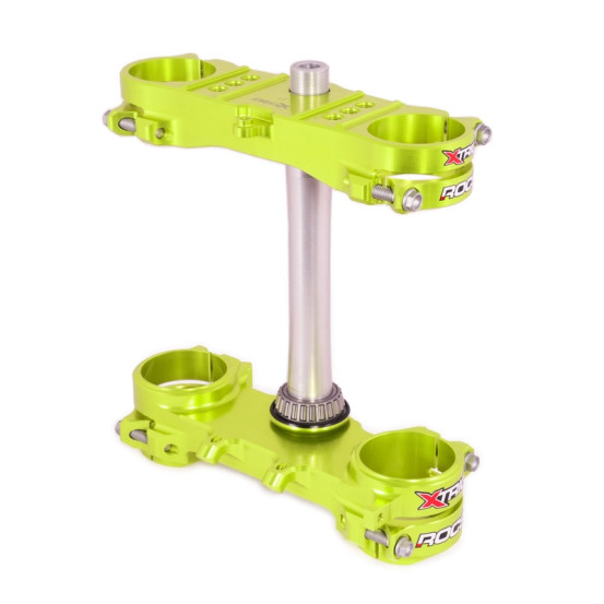 Té de fourche jaune fluo ROCS XTRIG Suzuki 250 RMZ 2016-2019 450 RMZ 2013-2017 OFFSET 21,5