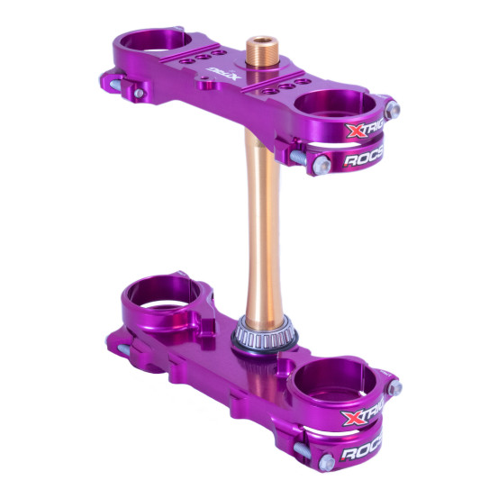 Té de fourche violet ROCS XTRIG Yamaha 250 YZ-F 2024-2026 / 450 YZ-F 2023-2026 OFFSET 22