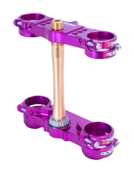 Té de fourche violet ROCS XTRIG Yamaha 250 YZ-F 2024-2026 / 450 YZ-F 2023-2026 OFFSET 22