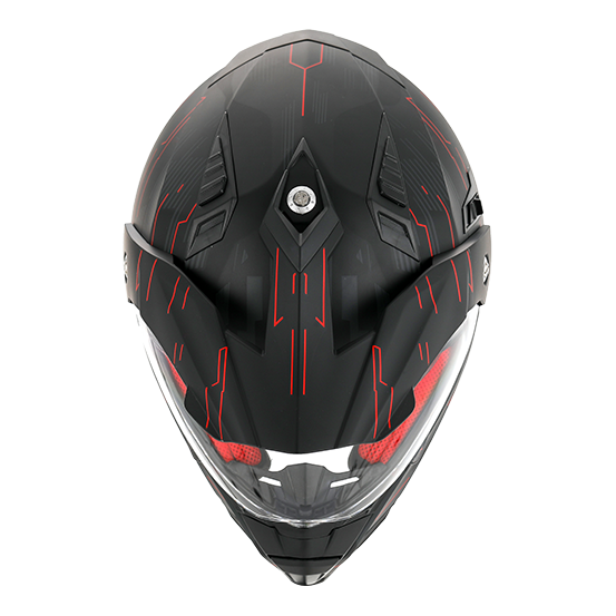 Casque Cross VITO Molino Noir Mat / Rouge (double écran)
