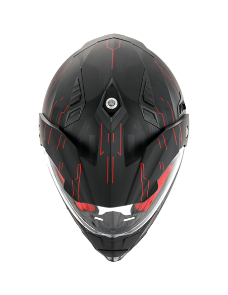 Casque Cross VITO Molino Noir Mat / Rouge (double écran)