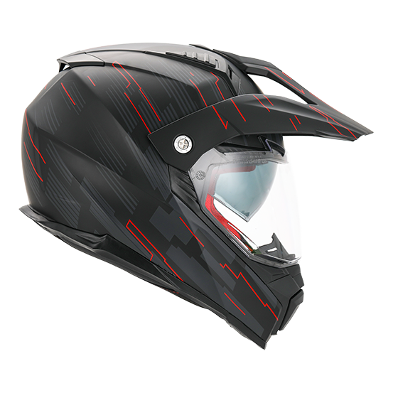 Casque Cross VITO Molino Noir Mat / Rouge (double écran)