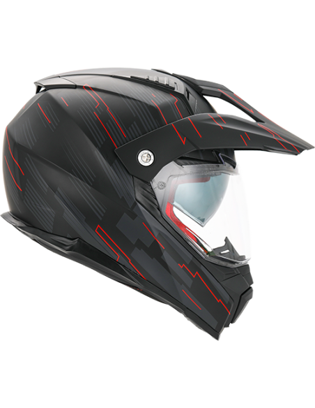 Casque Cross VITO Molino Noir Mat / Rouge (double écran)