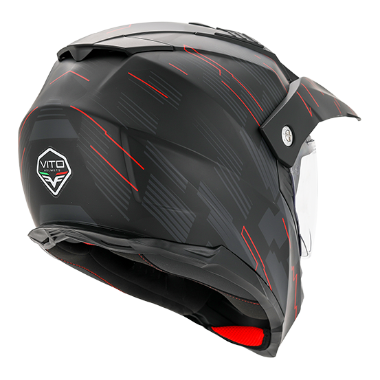 Casque Cross VITO Molino Noir Mat / Rouge (double écran)