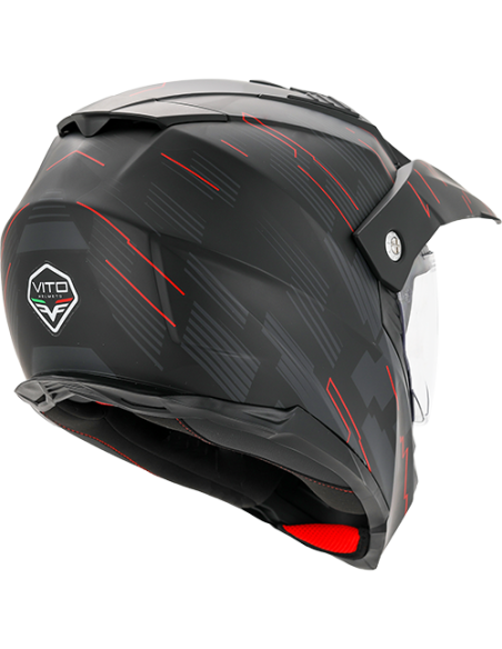 Casque Cross VITO Molino Noir Mat / Rouge (double écran)